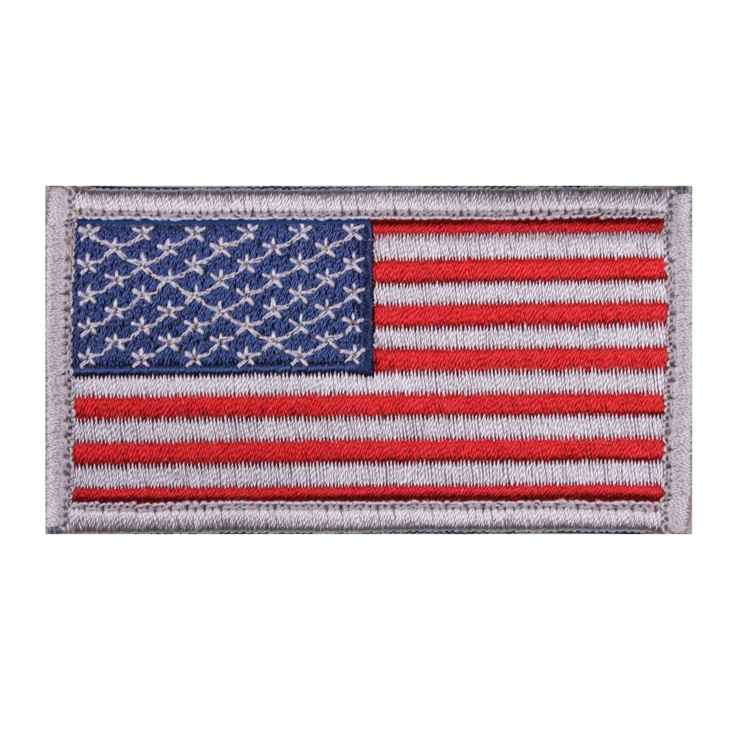 Parche textil bandera USA 8,5 x 4,5 cm borde blanco reverso con velcro