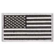 Parche textil bandera EE. UU. 8,5 x 4,5 cm con velcro, negro y plata