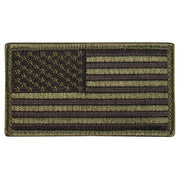 Parche textil bandera USA 8,5 x 4,5 cm negro y verde con velcro