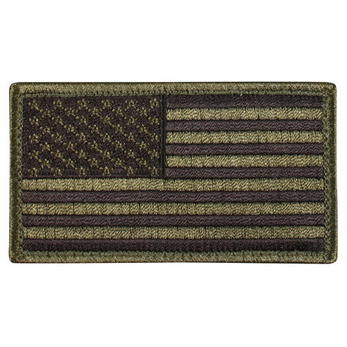 Parche textil bandera USA 8,5 x 4,5 cm negro y verde con velcro