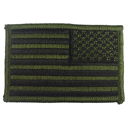 Parche textil bandera EE. UU. reverso 7,5x5 cm verde-negro con capa termoadhesiva