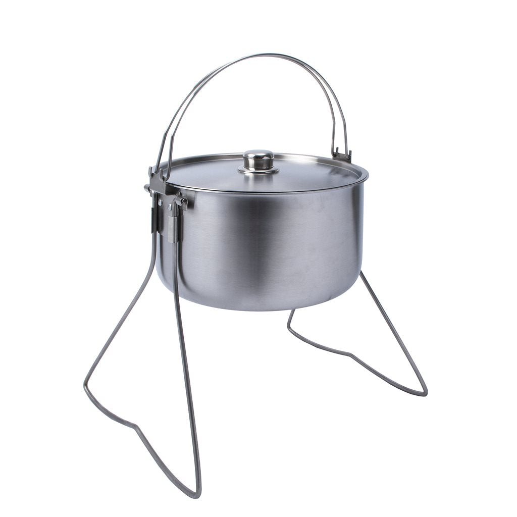 Caldero HORDEN de acero inoxidable 304, 10 L, Ø 30 cm x 13 cm, doble asa y patas