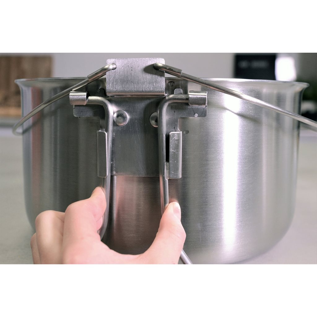 Caldero HORDEN de acero inoxidable 304, 10 L, Ø 30 cm x 13 cm, doble asa y patas