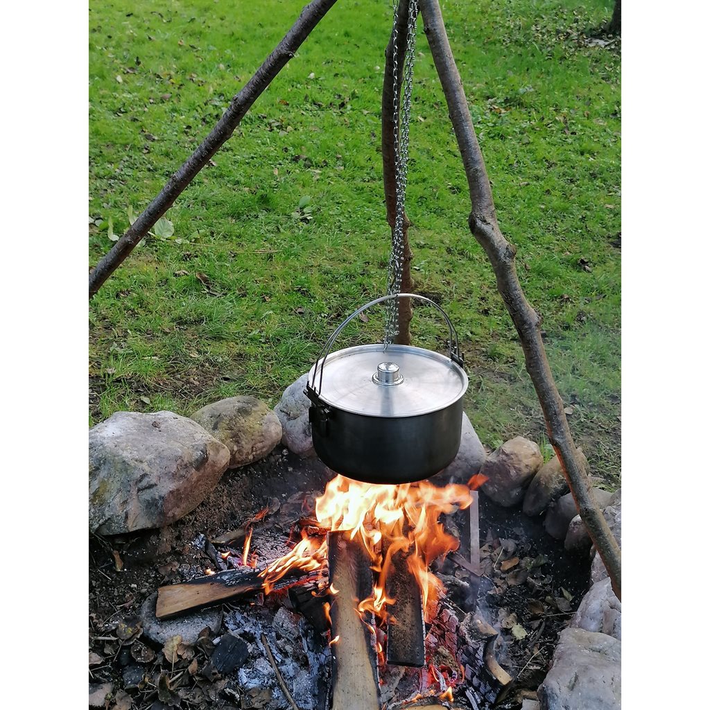 Caldero HORDEN de acero inoxidable 304, 10 L, Ø 30 cm x 13 cm, doble asa y patas