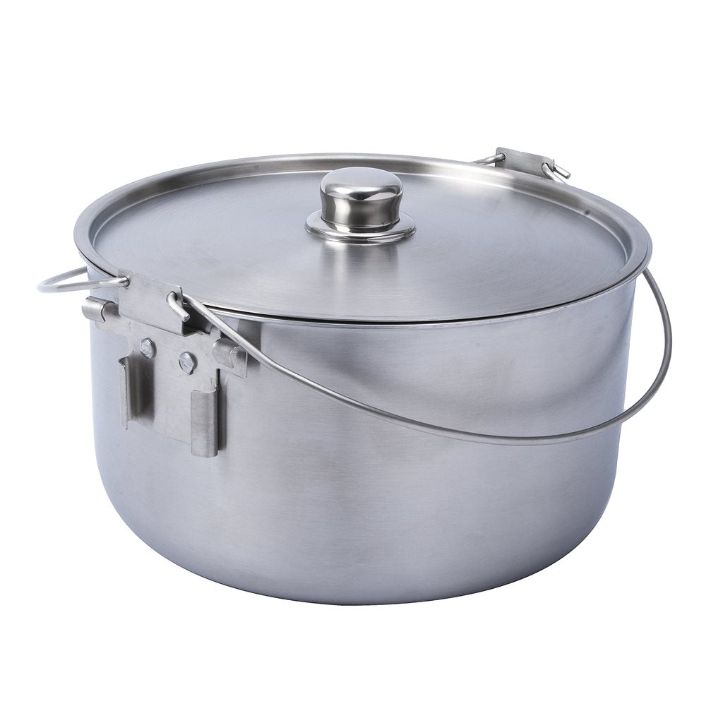 Caldero HORDEN de acero inoxidable 304, 10 L, Ø 30 cm x 13 cm, doble asa y patas
