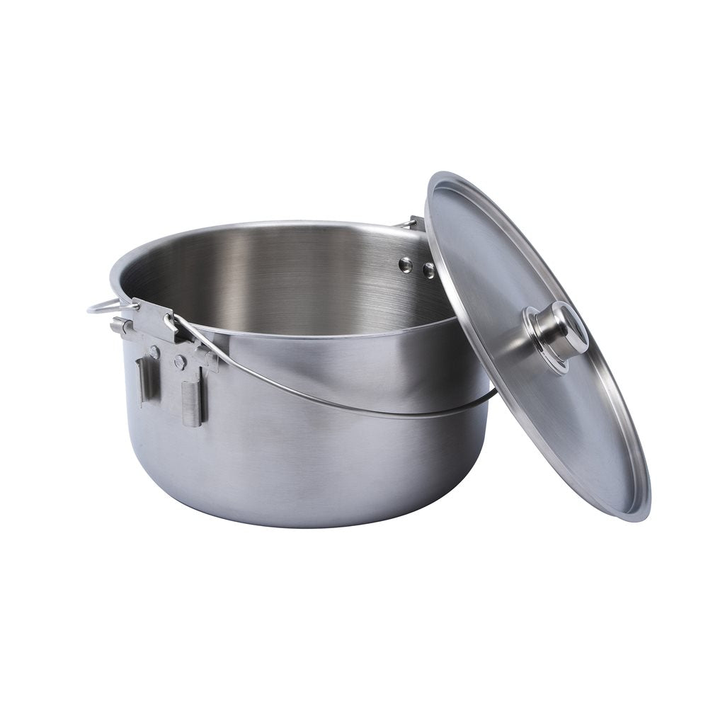 Caldero HORDEN de acero inoxidable 304, 10 L, Ø 30 cm x 13 cm, doble asa y patas