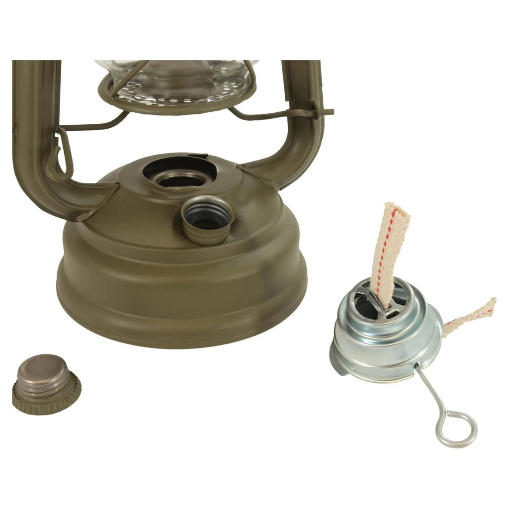 Lámpara de petróleo Hurricane verde mate 25 cm