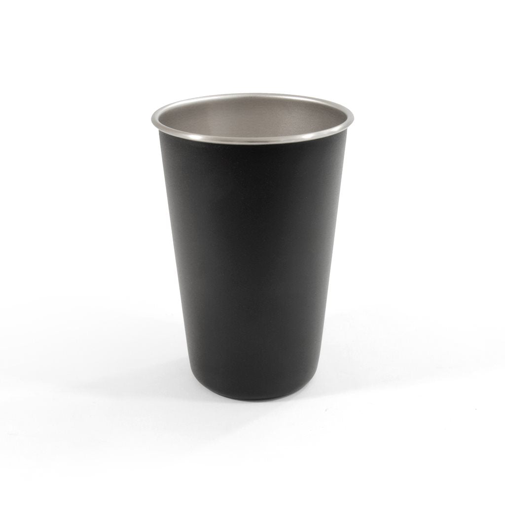 Set de 4 vasos de acero inoxidable LIVINGSTONE, 475 ml, 2 negros y 2 plateados, apilables