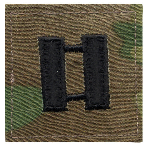 Parche de rango CAPTAIN O-3 con velcro, rip-stop Multicam, aprox. 5 x 5 cm, certificado US Army