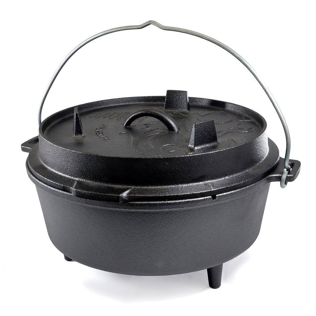 Olla de hierro fundido GRAPEN 12 L - Dutch Oven apta para fuego directo y cocciones uniformes