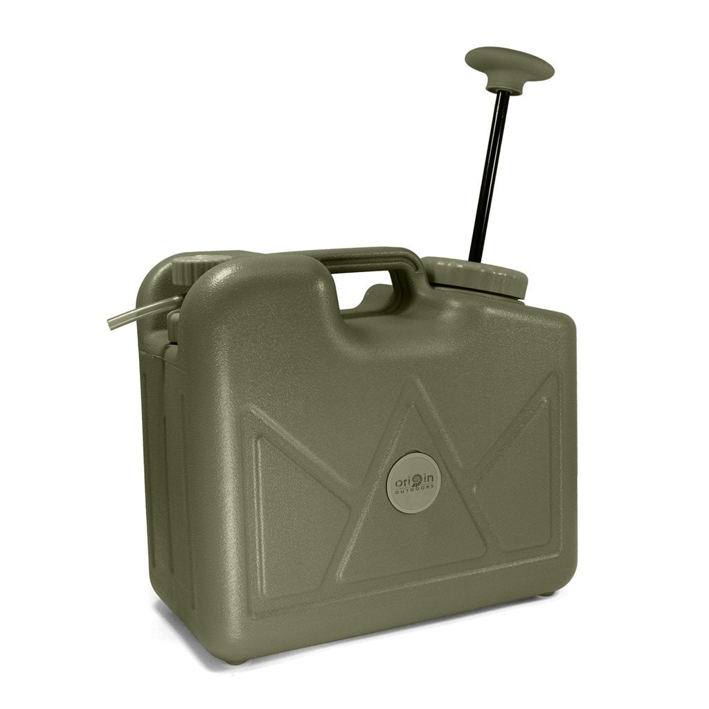 Bidón filtrante Jerrycan 15l verde con bomba manual y filtros de membrana y carbón activo