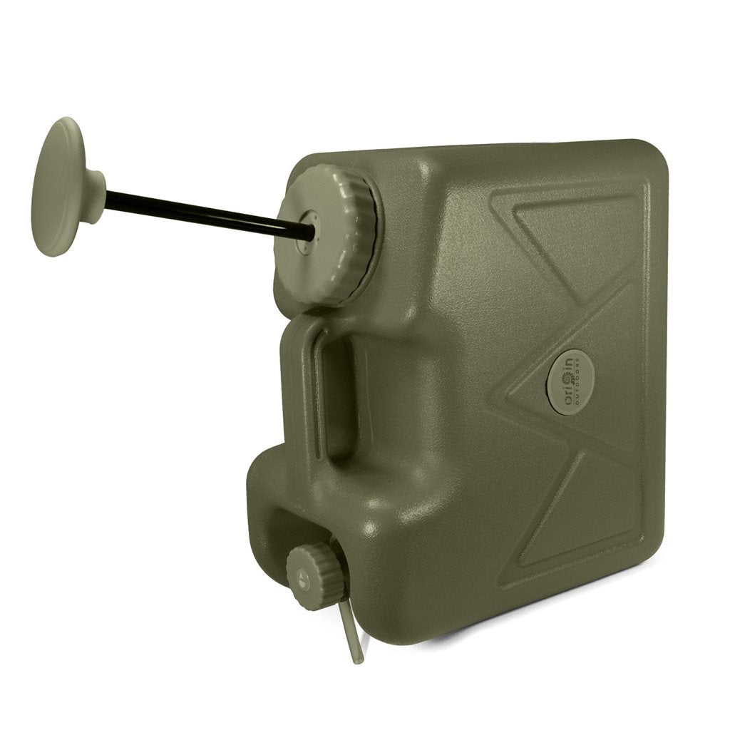 Bidón filtrante Jerrycan 15l verde con bomba manual y filtros de membrana y carbón activo
