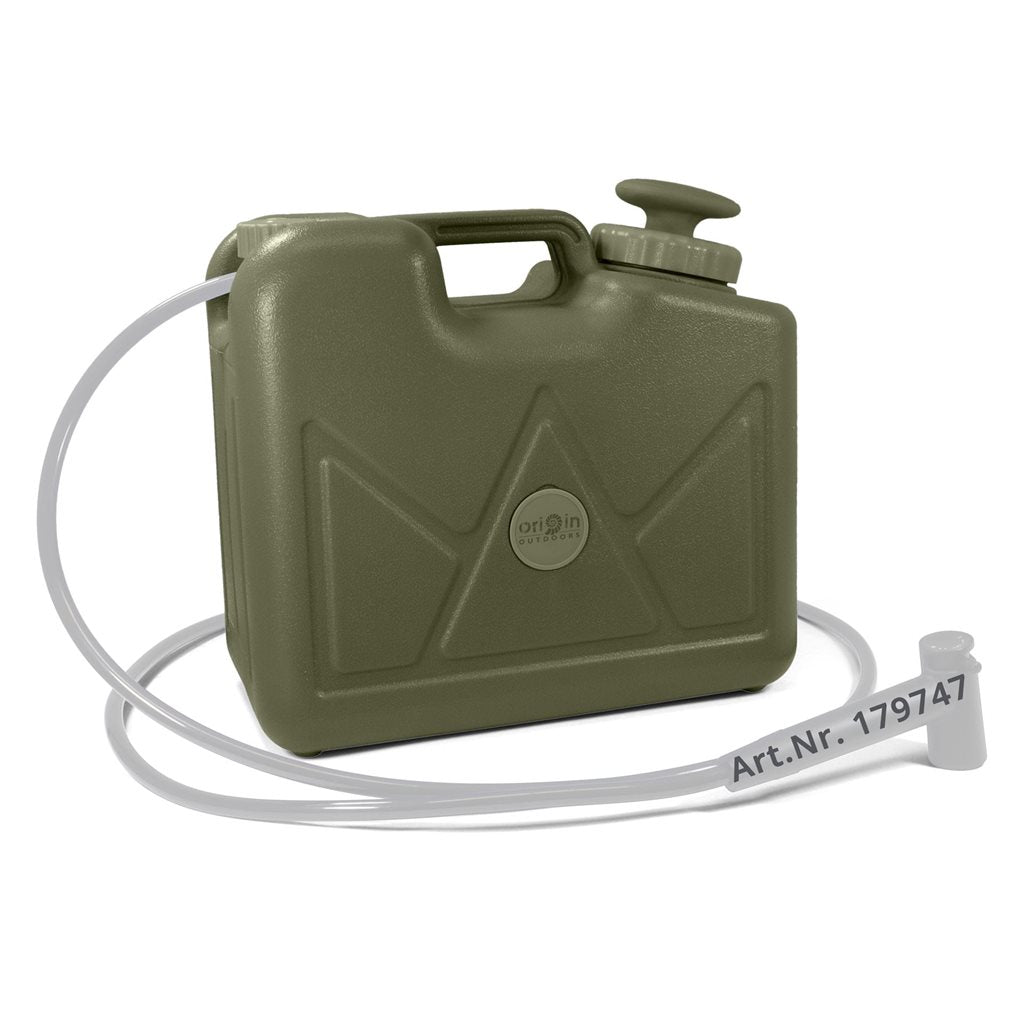 Bidón filtrante Jerrycan 15l verde con bomba manual y filtros de membrana y carbón activo