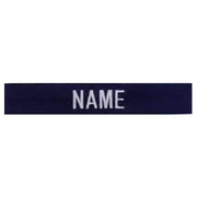 Parche bordado con nombre 3x 'NAME' en hilo plateado para uniforme
