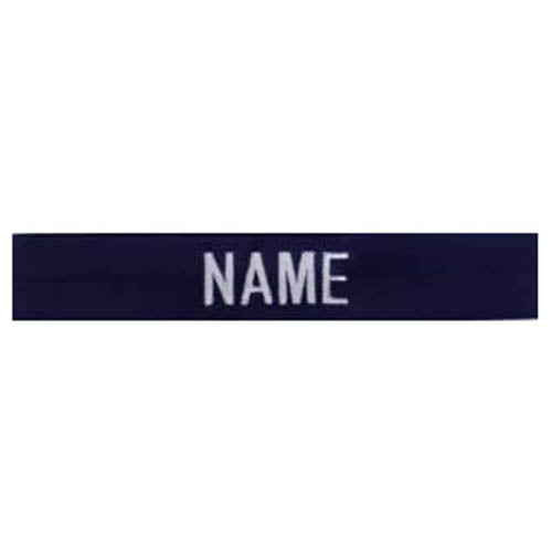 Parche bordado con nombre 3x 'NAME' en hilo plateado para uniforme