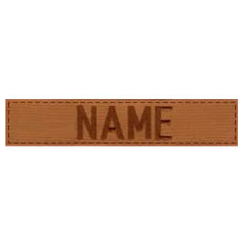 Parche de nombre 'NAME' 12,5 cm velcro color coyote para uniformes