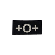 Parche IFF IR grupo sanguíneo 0 negro VELCRO