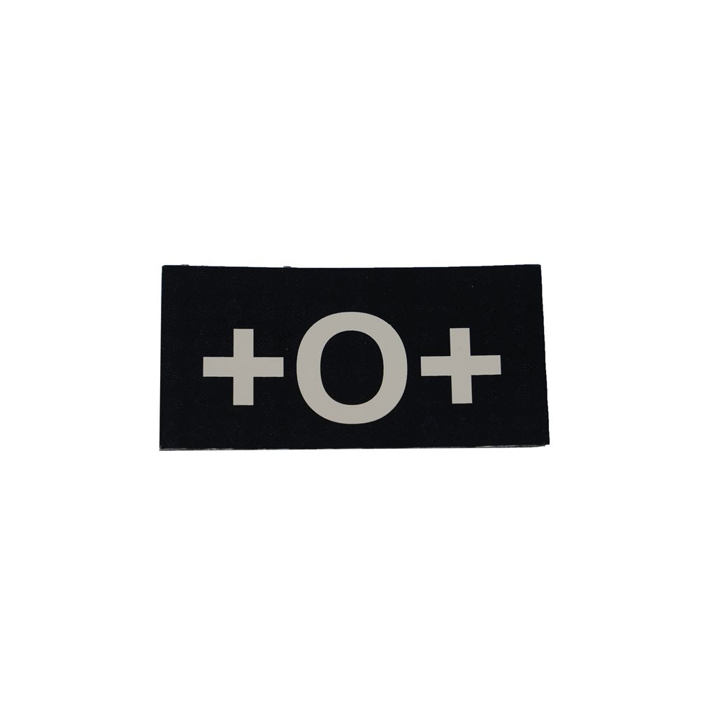 Parche IFF IR grupo sanguíneo 0 negro VELCRO