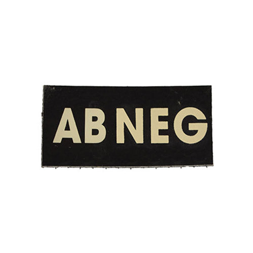 Parche Velcro negro con grupo sanguíneo AB- visible en IR, 5 x 2,5 cm