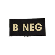 Parche Velcro negro grupo sanguineo B- visible en infrarrojo (IR)