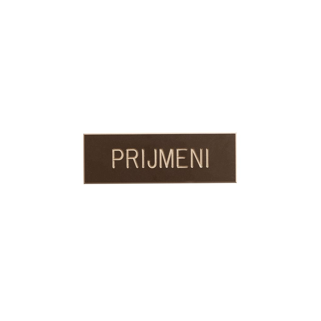 Placa identificativa personalizada de plástico con pin para uniforme