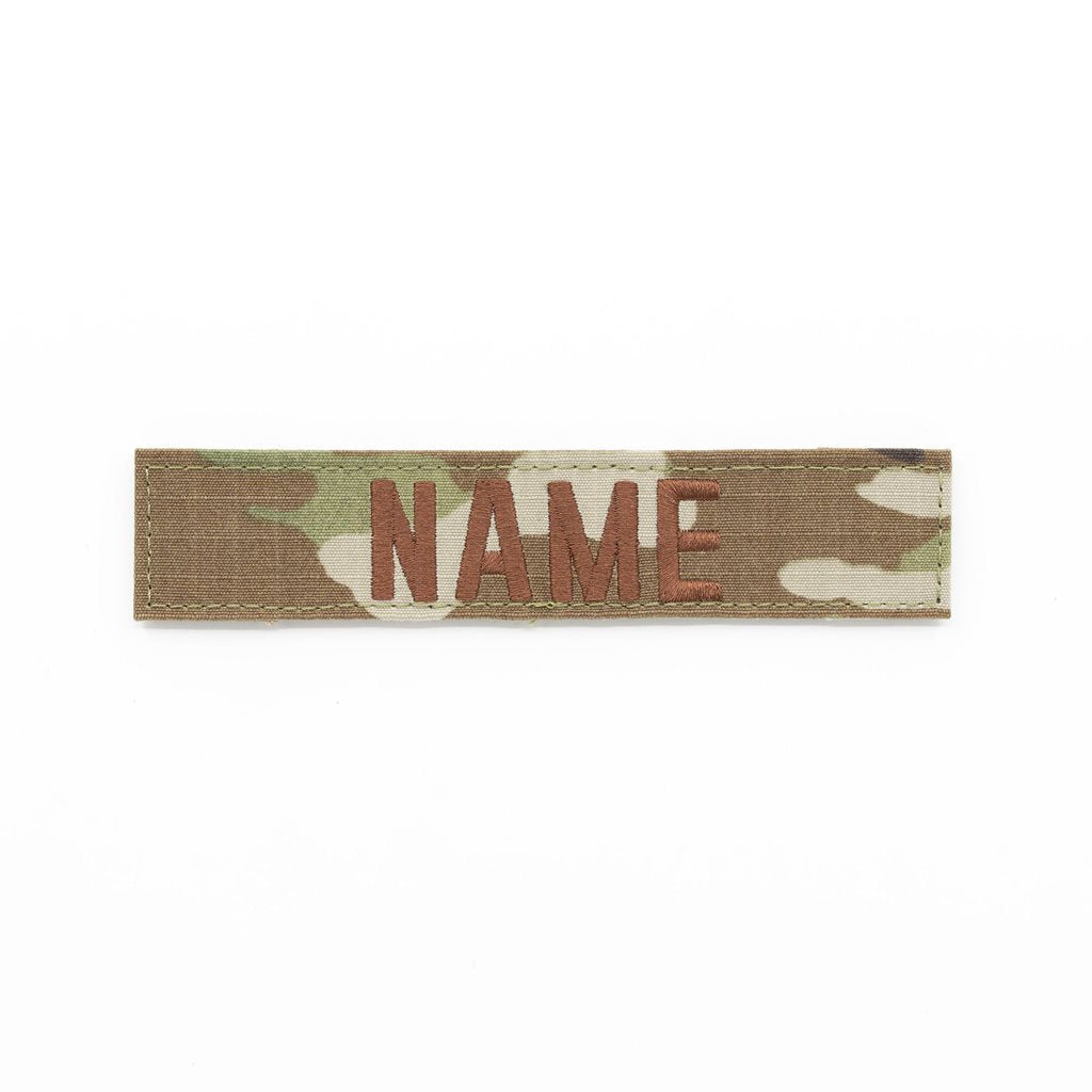 Parche de nombre 'NAME' 12,5 cm velcro color coyote para uniformes