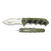 Navaja plegable ALBAINOX FOS HAMMER verde con hoja lisa y empuñadura tipo martillo