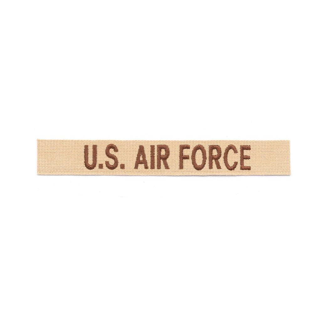 Parche bordado U.S. AIRFORCE sobre fondo desert, fabricado en EE. UU., para coser en ropa