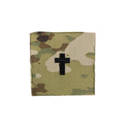 Parche bordado con cruz para capellán militar 7,5 x 7,5 cm - sin borde - fabricado en EE. UU.