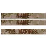 Set de 3 parches U.S. MARINES MARPAT Desert para bordar texto propio, fabricados en USA