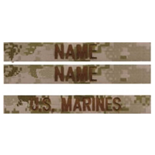 Set de 3 parches U.S. MARINES MARPAT Desert para bordar texto propio, fabricados en USA