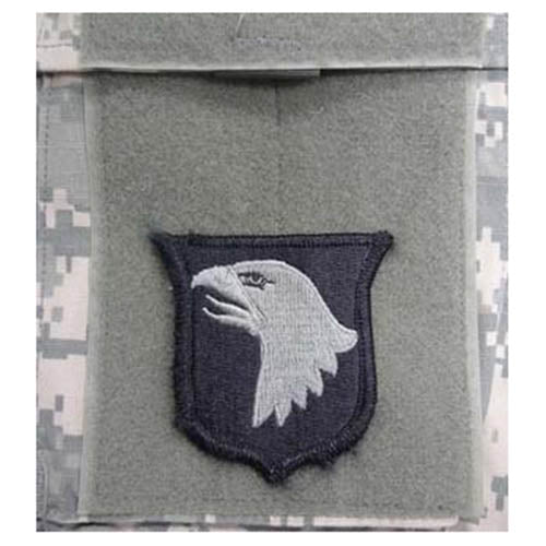 Parche textil 101st Airborne Division con velcro, aprox. 7 x 6,5 cm, fabricado en EE. UU.