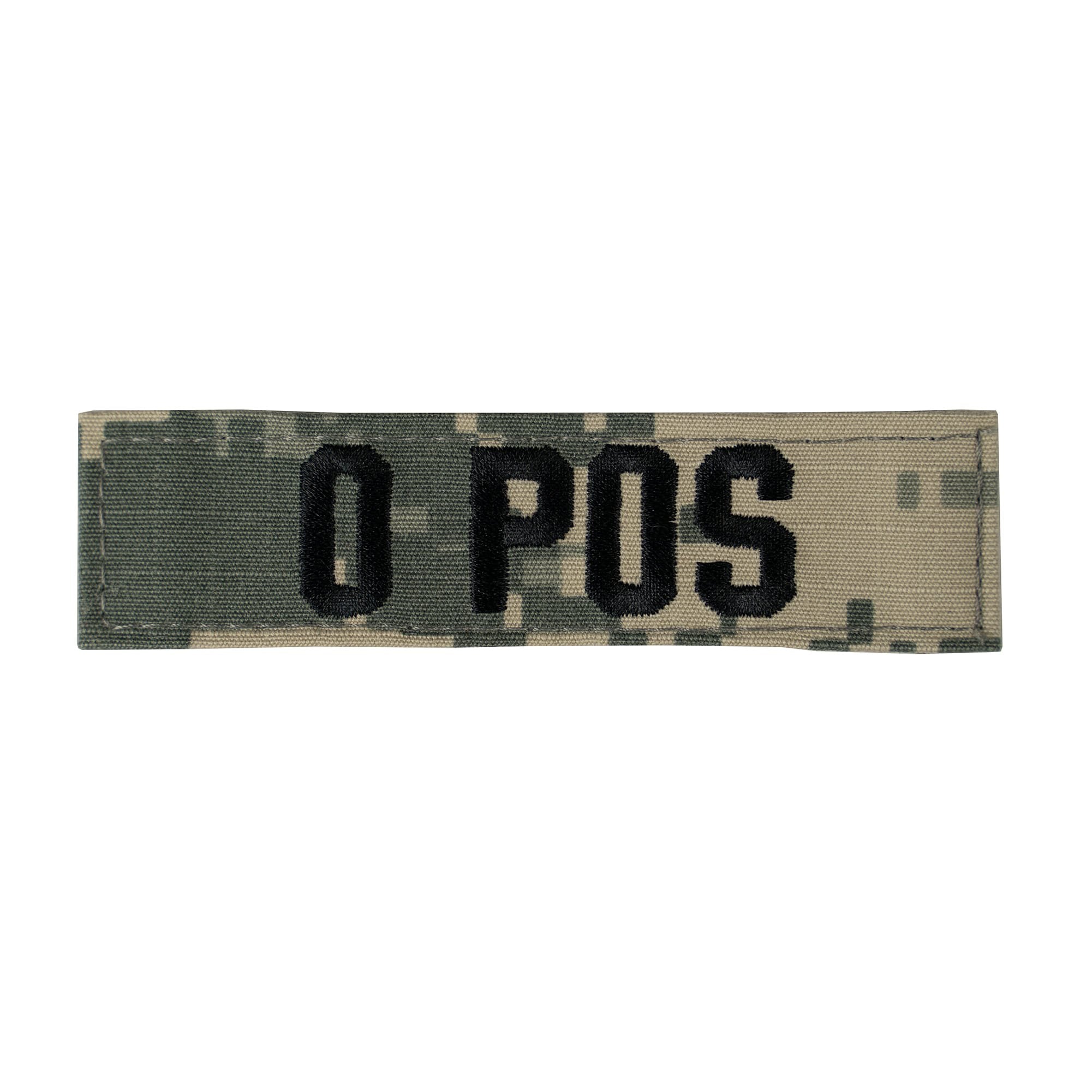Parche grupo sanguíneo 0 POS con velcro, camuflaje UCP ACU Digital rip-stop, aprox. 10 x 2,5 cm