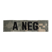 Parche grupo sanguíneo A NEG con velcro, ACU Digital UCP, rip-stop, 10 x 2,5 cm