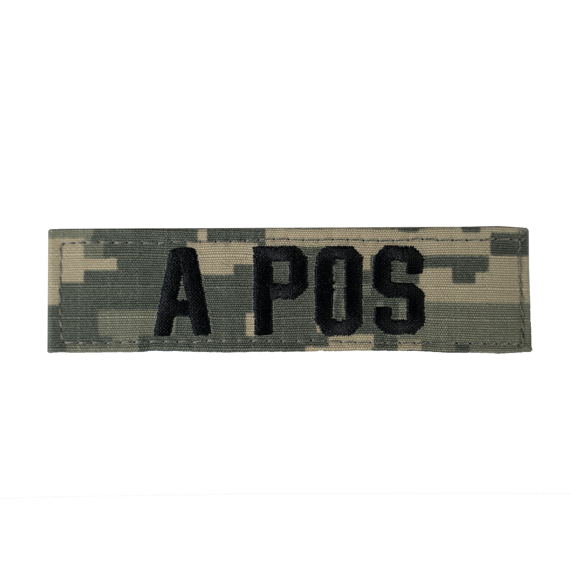 Parche grupo sanguíneo A POS en camuflaje ACU Digital rip-stop con velcro, aprox. 10 x 2,5 cm