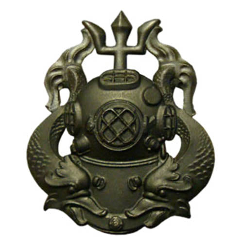 Insignia US DIVER Master negra en metal mate, fabricada en EE. UU.