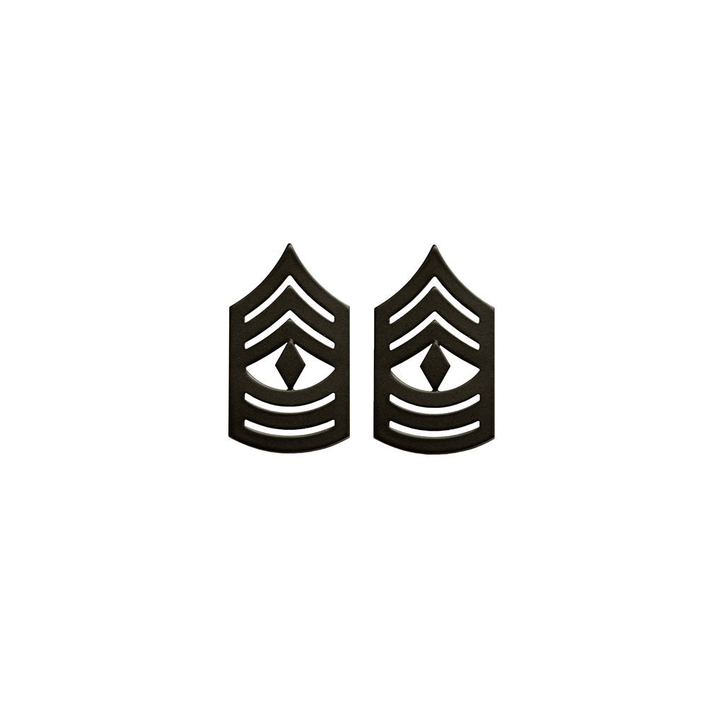 Insignia de rango USMC 1stSgt en metal negro mate, venta por par