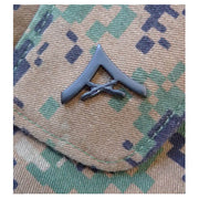 Insignia de grado USMC LCpl en metal negro mate, par