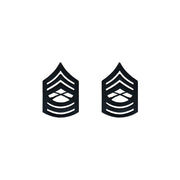 Insignia USMC MSgt E8 negra en metal mate, par