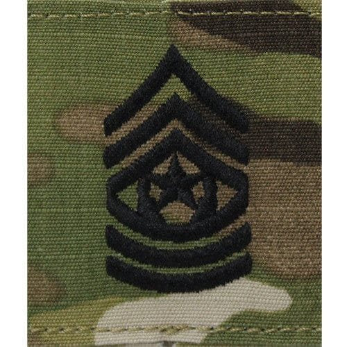 Parche de rango Command Sergeant Major E-9 con velcro y camuflaje OCP, 5x5 cm