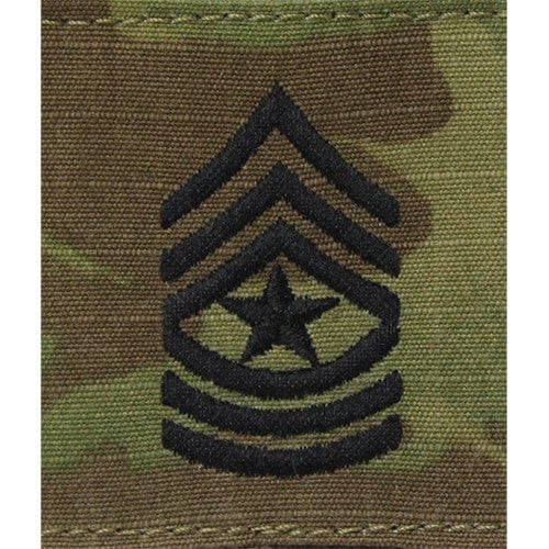 Parche de rango Command Sergeant Major E-9 con velcro y camuflaje OCP, 5x5 cm