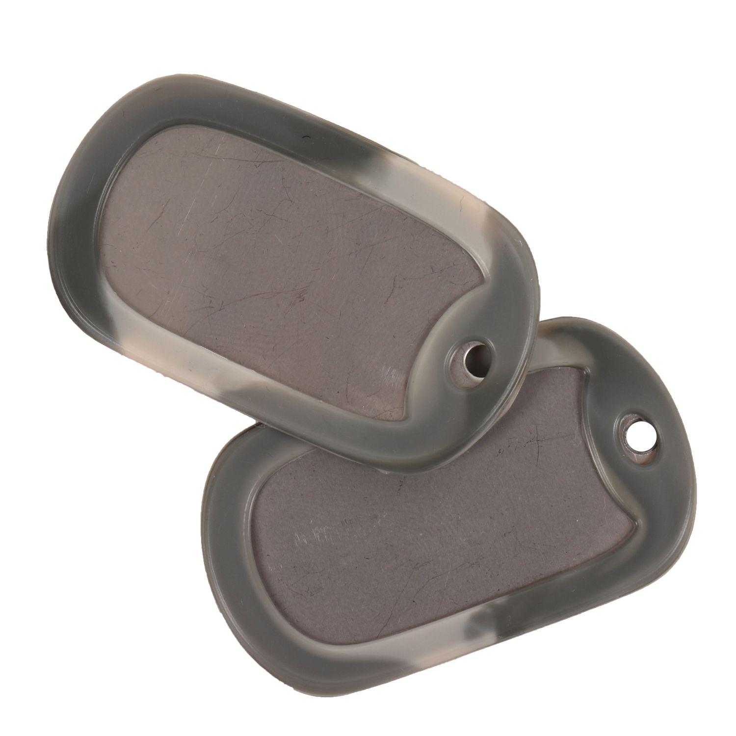 Silenciadores de silicona camuflaje gris para chapas de identificación tipo estadounidense, pack de 2