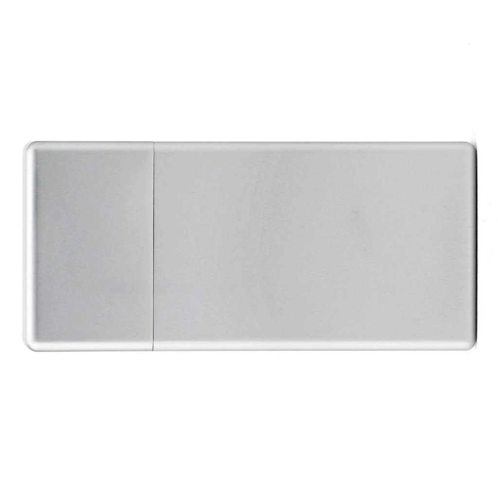Cenicero de viaje OUTDOOR plateado compacto, dimensiones 7,5 x 3,6 x 1,4 cm