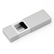 Cenicero de viaje OUTDOOR plateado compacto, dimensiones 7,5 x 3,6 x 1,4 cm