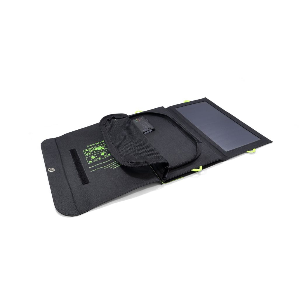 Panel solar plegable de 3 piezas con powerbank integrada (10.000 mAh) para cargar dispositivos