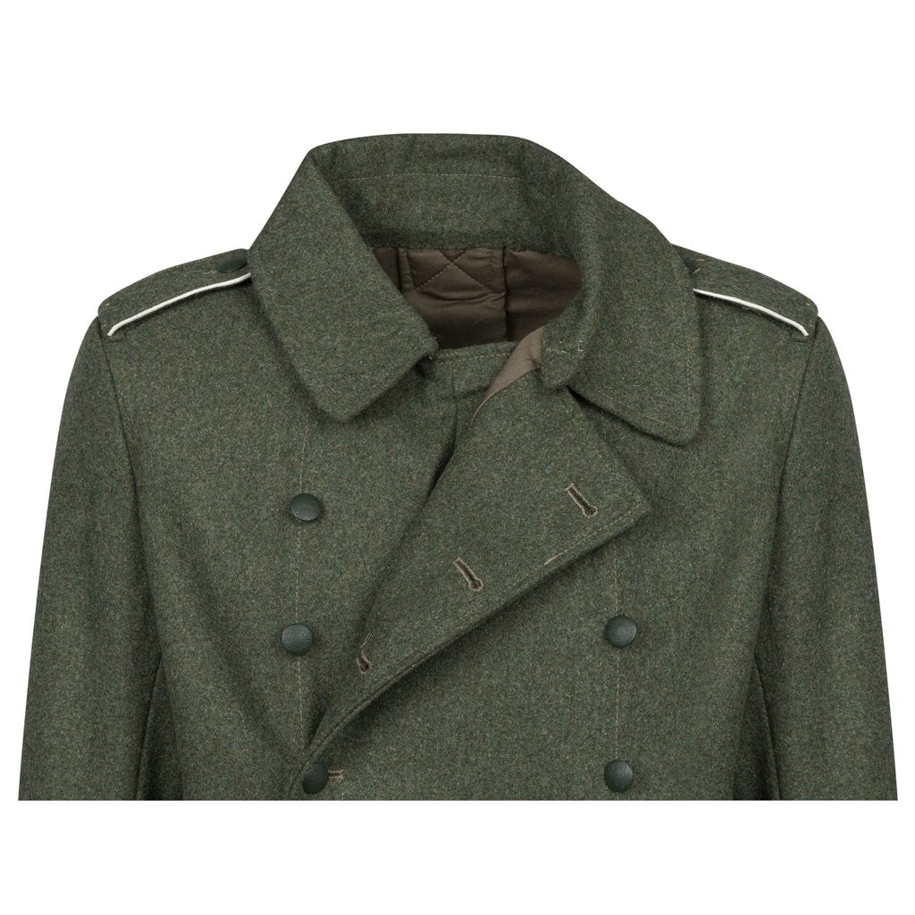 Abrigo repro M40 WH - doble botonadura y cuello de tela uniforme