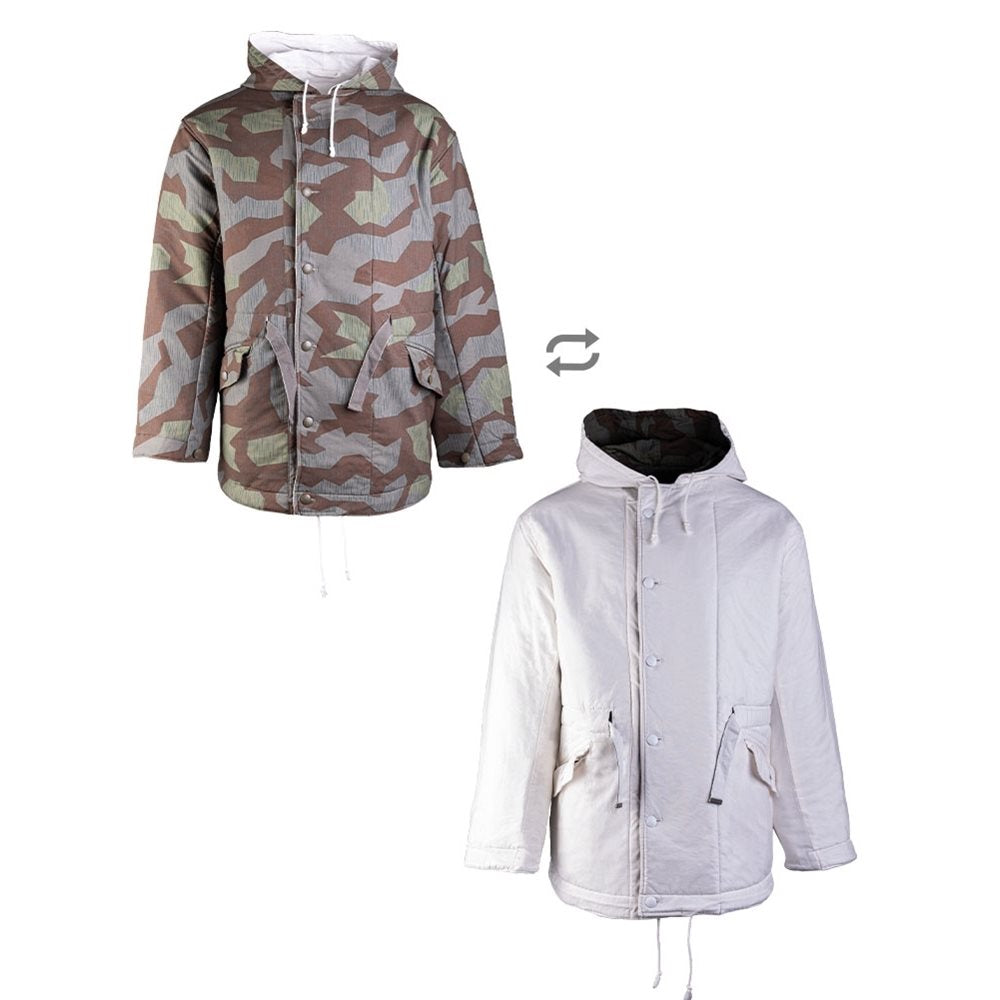 Chaqueta reversible réplica Wehrmacht SPLINTERTARN con capucha, ajuste y bolsillos con solapa