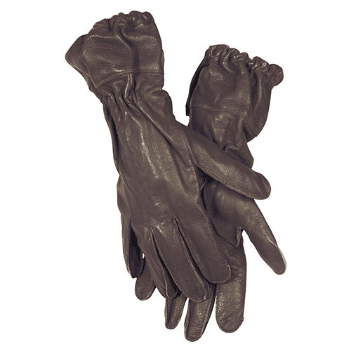 Guantes de cuero marrón reproducción LW FJ usados por Luftwaffe y unidades paracaidistas - reenactment WWII