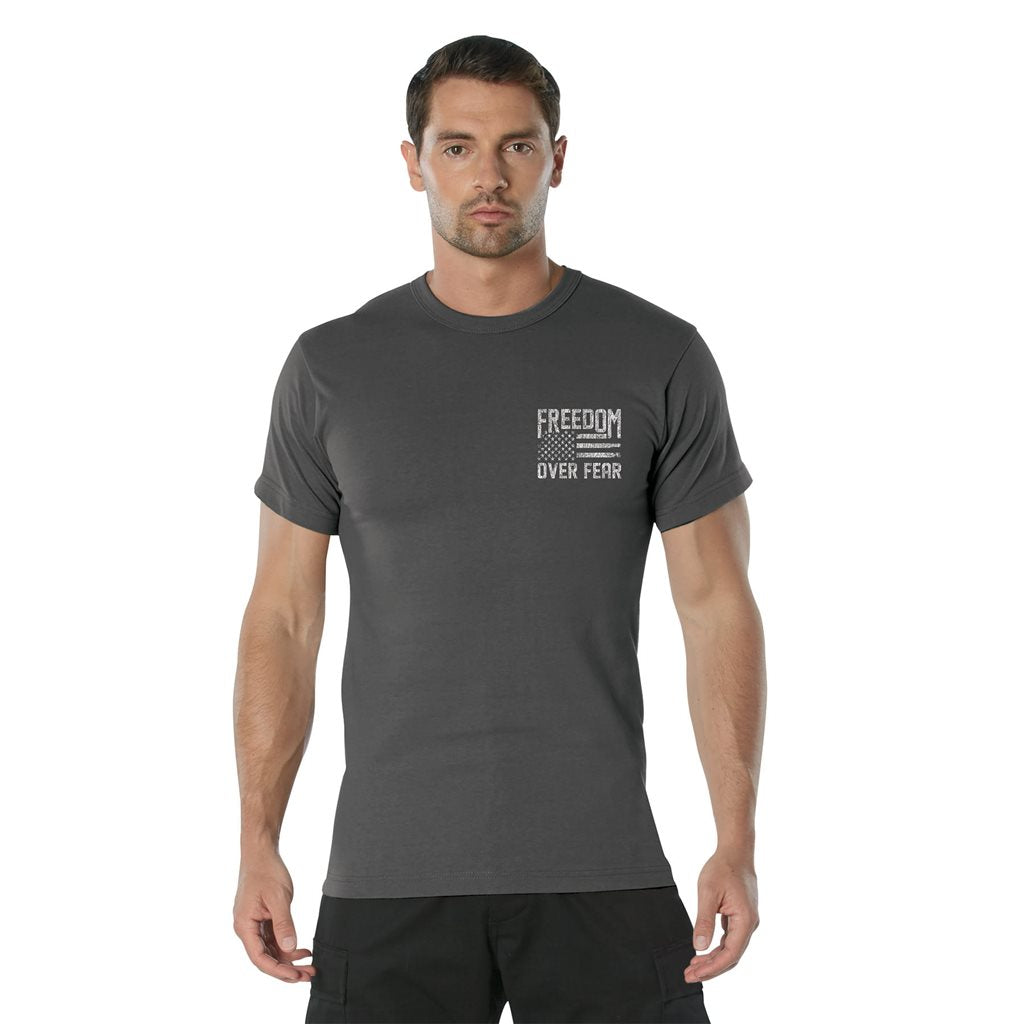 Camiseta FREEDOM OVER FEAR en color gris