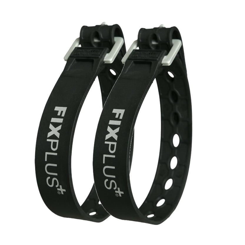 Brida elástica FIXPLUS SLIM FIT 40 cm negra, 2 unidades